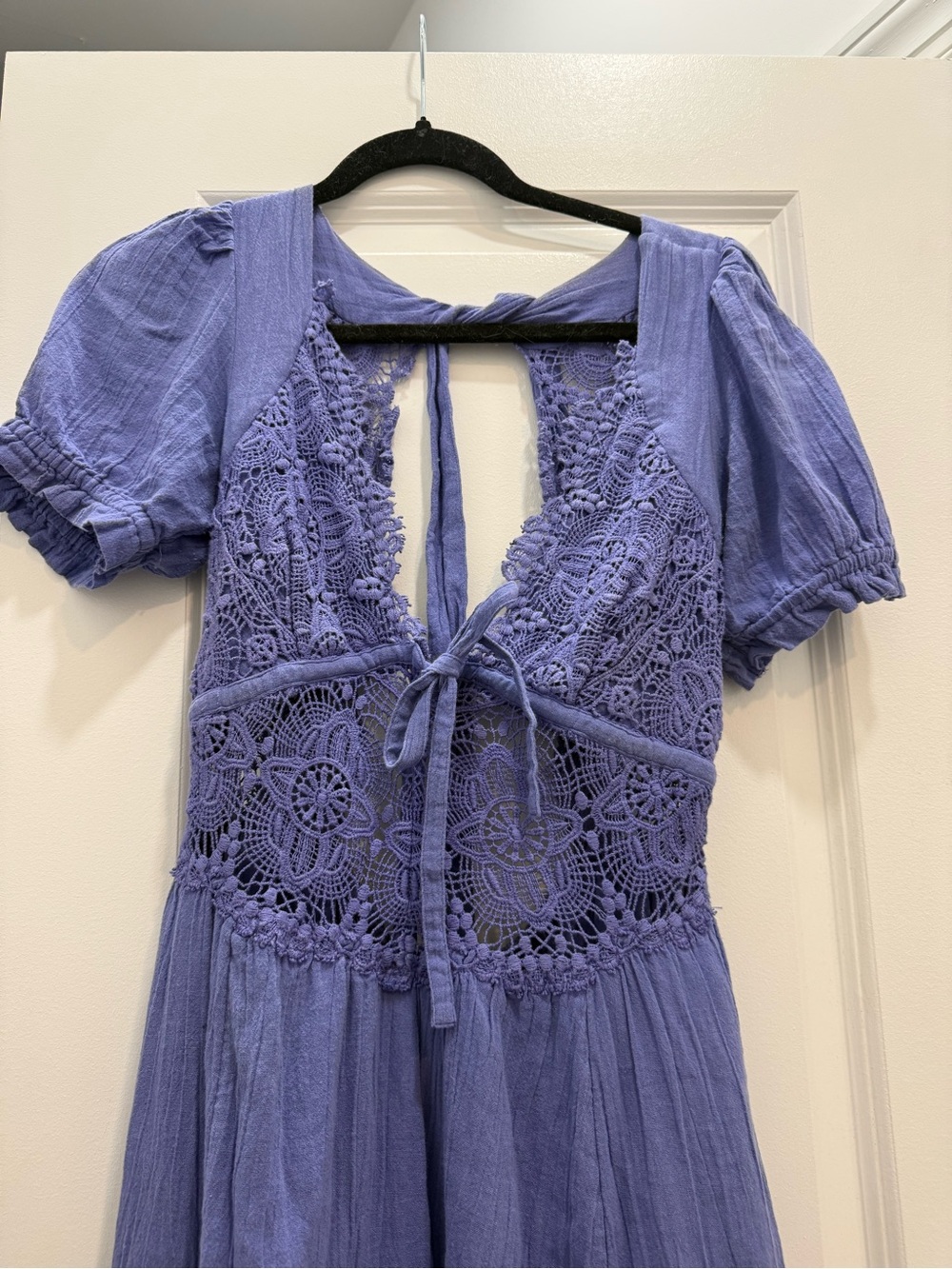 Free People Lavender Crochet Backless Dress